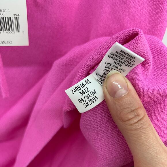 NWT Vintage Y2K 2000s Banana Republic Pink Tie Chest Knit Tank Top Large - Picture 7 of 7